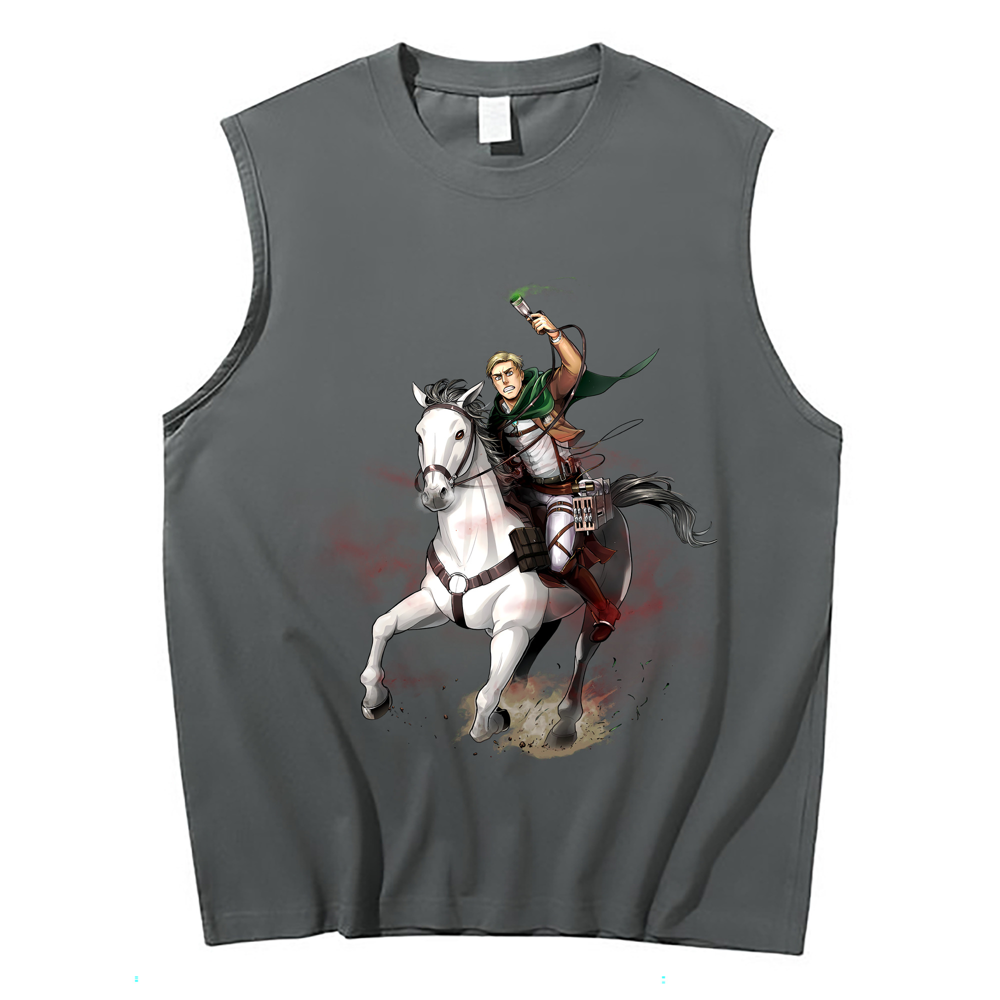 （画像用） 進撃の巨人 エルヴィン・スミス Attack on Titan Erwin Smith コットン100％タンクトップ（フロントプリント）